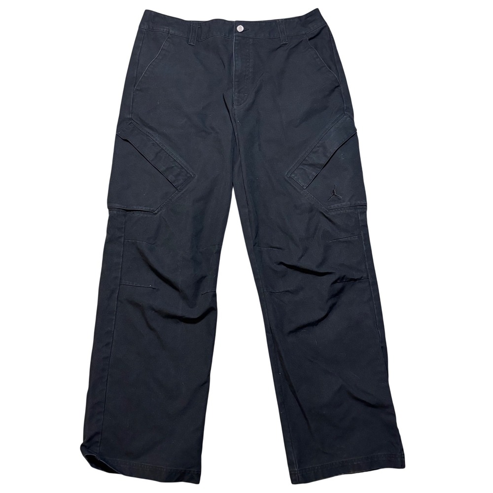 Air Jordan Cargo Chicago Pants Mens Large Black Wide Straight Leg  Streetwear